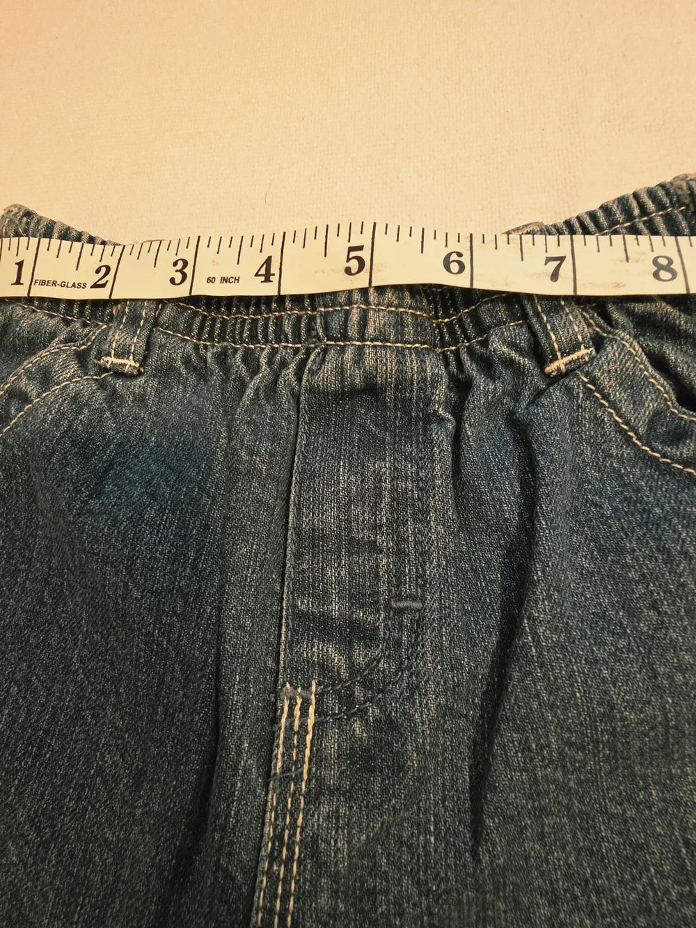 OshKosh B'gosh Blue Denim 100% Cotton Pull On Capri 12mos Strecth Garter Waist